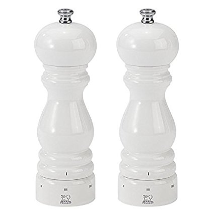 Peugeot Paris U'Select 7-Inch Pepper & Salt Mill Set, White Lacquer