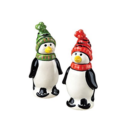 Pfaltzgraff Penguin Skate Sculpted Salt And Pepper Set