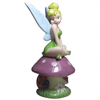 4.25 Inch Tinker Bell Pixie on Toadstool Salt and Pepper Shakers