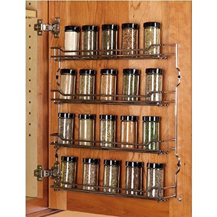 Hafele 391mm W Spice Rack, 4 Shelves, Chrome