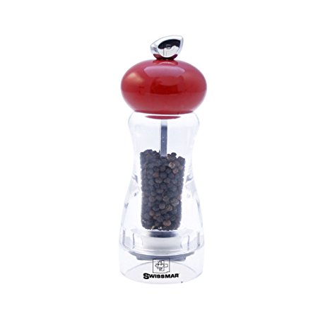 Swissmar Andrea 6-Inch Pepper Mill, Glossy Red