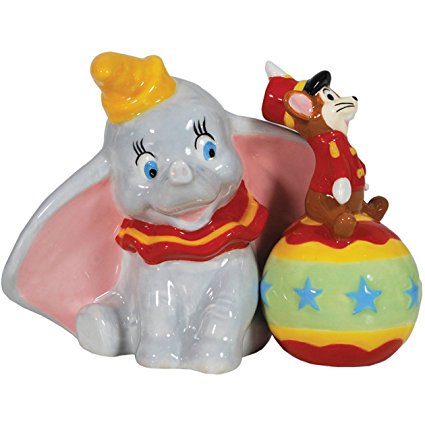 Westland Giftware Magnetic Ceramic Salt and Pepper Shaker Set, 3.5-Inch, Disney Dumbo and Timothy