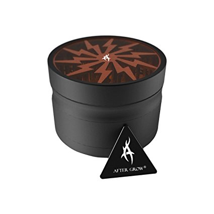 Thorinder Herb Grinder 4 Piece by AFTER GROW Color Orange Crusher Premium Quality Aluminium with Pollen Catcher&free Scrapper