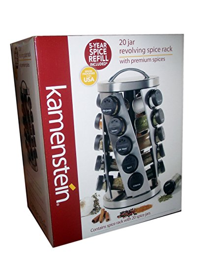 Kamenstein 20 Jar Revolving Spice Rack with Premium Spices