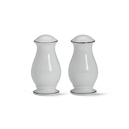 Lenox Continental Dining Platinum Salt and Pepper Set, White