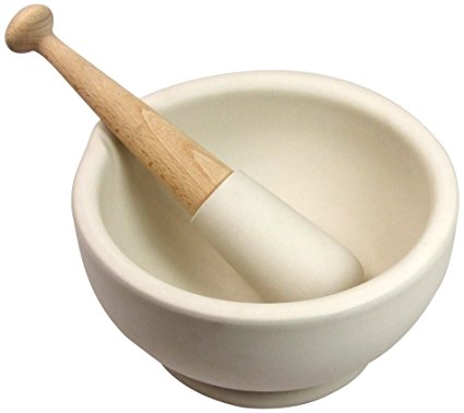 Milton Brook Unglazed Mortar and Pestle, 8-1/2-Inch Diameter