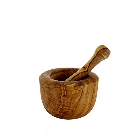 French Home 6x3 Olive Wood Pestle & Mortar