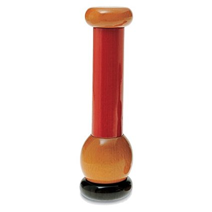 Alessi Wood Pepper Mill, Black, Red, Yellow