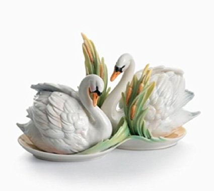 Swan Lake Swan Porcelain Salt & Pepper Shaker Set