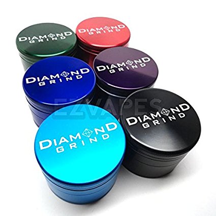 Diamond Grind Deluxe 4 Piece Herb Grinder (Blue, Extra Large)