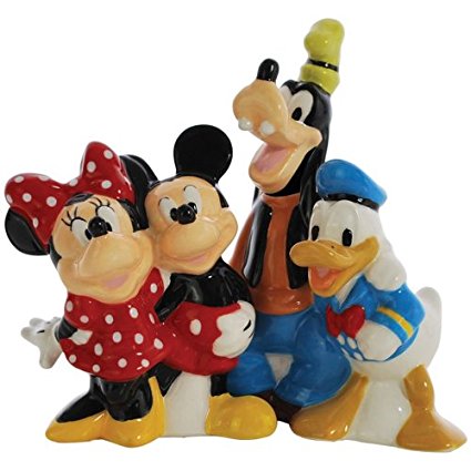Westland Giftware Magnetic Ceramic Salt and Pepper Shaker Set, Disney Mickey and Friends, 4.25-Inch, Set of 2