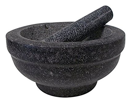 Cilio Giant Green Granite Mortar and Pestle, 5 by 6.75-Inch Diameter, Green