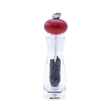 Swissmar Andrea 8-Inch Pepper Mill, Glossy Red