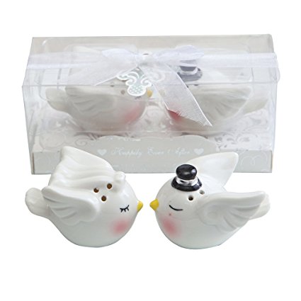 Happily Ever After Ceramic Salt and Pepper Shakers Set Bliss Angel, Set of 10