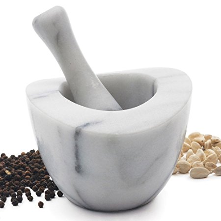 RSVP White Marble Mortar and Pestle Set