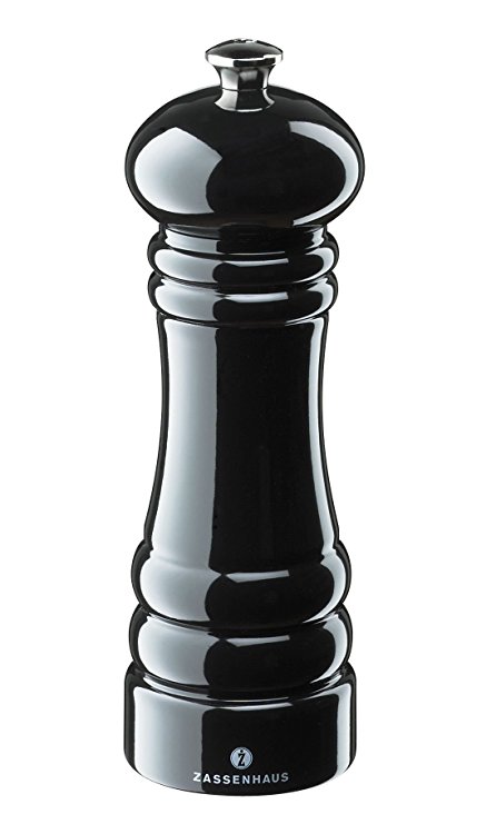 Zassenhaus Berlin 7.1-Inch Gloss Black Pepper Mill