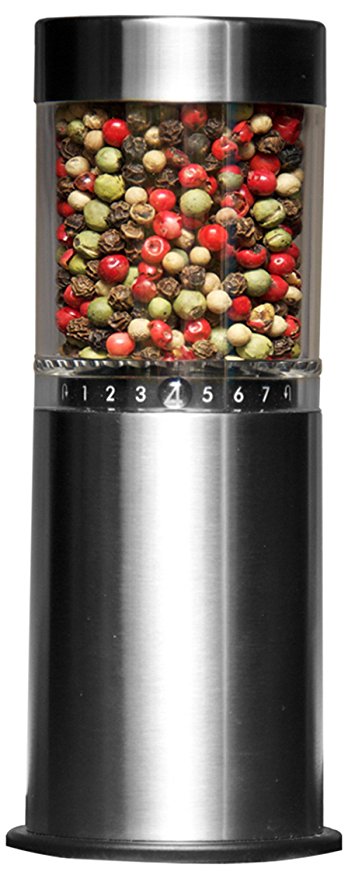 Chef Pro Automatic Base Peppermill, CPM755S, Stainless Steel, Precise Coarseness Setting & Easy to Fill