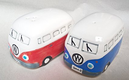 funshopping Camper Van Salt And Pepper Sets Gifts Ceramic Red + Blue Mix