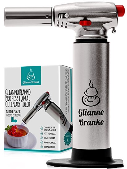 Blow Torch - Crème Brulee Torch - Best Butane Torch Lighter - Culinary Torch - Kitchen Torch - Cooking Torch - Chef Torch - Food Torch with Safety Lock Adjustable Flame - Kitchen Gifts For Woman Man