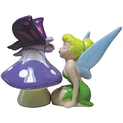 Westland Giftware Life According to Tinker Bell Tink Kissing Butterfly 4-Inch Magnetic Salt and Pepper Shakers