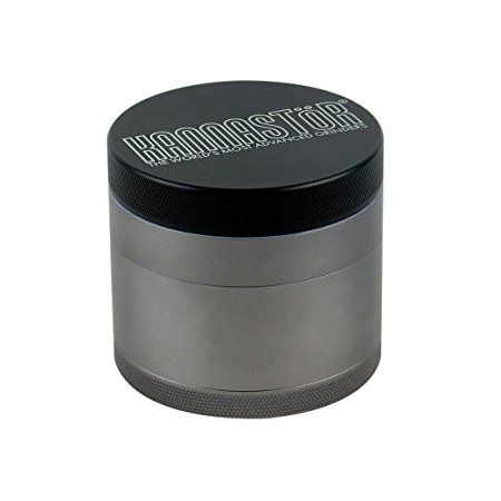 Kannastor Gunmetal Series 4 Part Herb Grinder with Removable Screen (Choose Size & Style) (2.5 Inch, Solid Body)