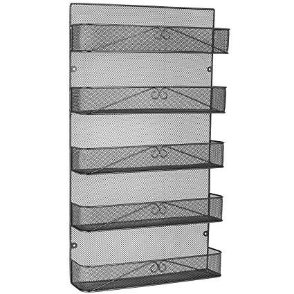 3S 5 Tier Wall Mounted Spice Rack Storage Organizer with metal board